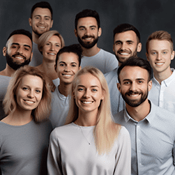Group of Smiling employees